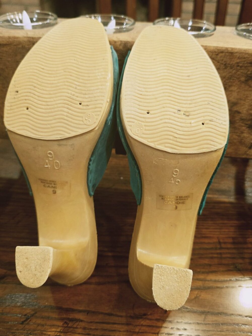 Vintage Y2K Candie’s Original Slides Teal Suede Mules Size 9 Barbiecore - Picture 9 of 15
